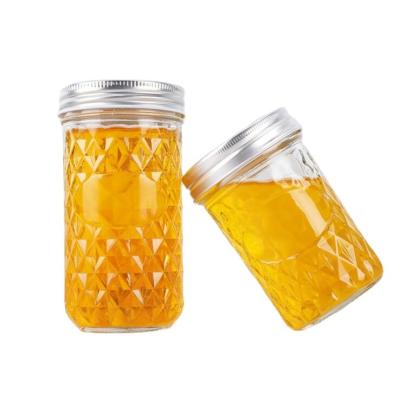 China 16oz 500ml Wide Mouth Eco-friendly Mason Jars Glass Caviar Jars With Lids Canning Jars for sale