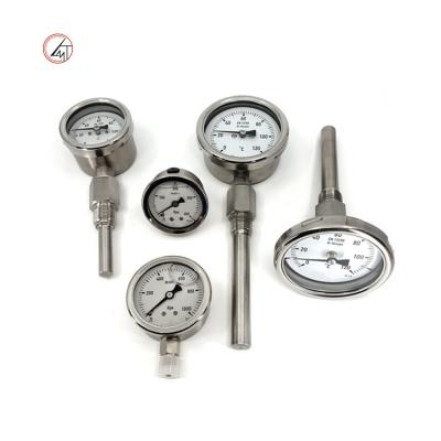 China Industral Stainless Steel High Accuracy Bimetal Thermometer Temperature Pressure Gauge for sale