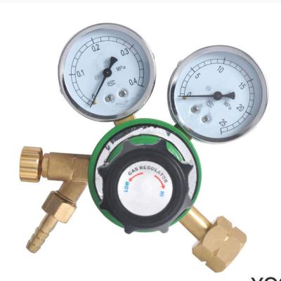 China High Quality Brass Double Regulator Connection Brass Gas Pressure Regulator Indicated Pressure for sale