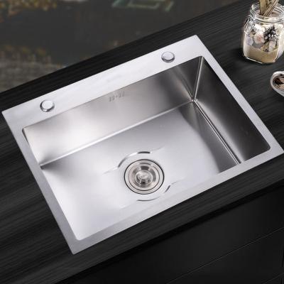 China Without Faucet Nano Stainless Steel Kitchen Sink Sweep-Satin Deep Single Bowl Farmhouse Kitchen Sink for sale