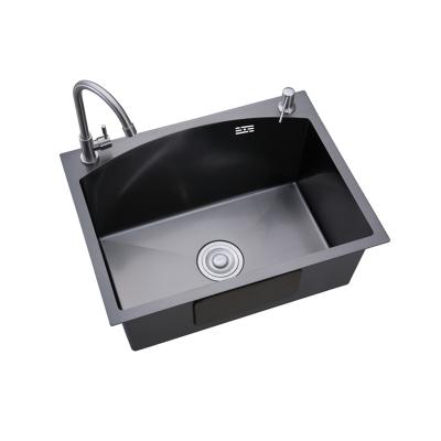 China Without Sink Single Bowl Black Undermount Bowl Drainer Stainless Steel X-Shaped Sink for sale