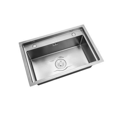 China Without Faucet 18 Gauge Commercial Handmade Stainless Steel Kitchen Sink Undermount Single Bowl Deep Sink for sale