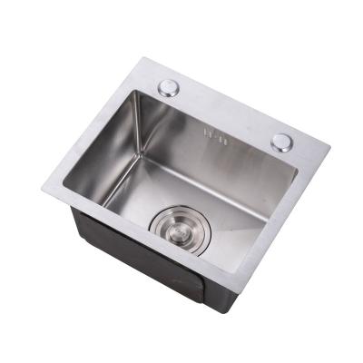 China Without Faucet Kitchen Sink Handmade Premium Stainless Steel Single Bowls Sink For Kitchen for sale