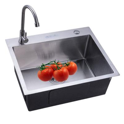 China Hot Selling 2.5MM Faucetless SD554521 With Water Drainer Undermount Bowl Single Stainless Steel Kitchen Corner Sink for sale