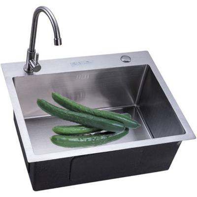 China Without Faucet Favorable Price SD584321 With 2 Faucet Holes Deep Single Bowl Vegetable Wash Kitchen Sink for sale