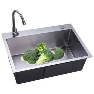 China Without Faucet Mode 4.0MM SD654521 With Water Drainer Handmade Single Bowl Stainless Farmhouse Sink for sale