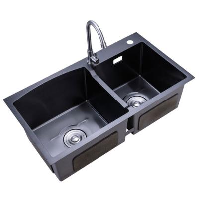 China Without Faucet Double Bowl Kitchen Sink Supplier Stainless Steel Drip Tray Kitchen Sinks for sale