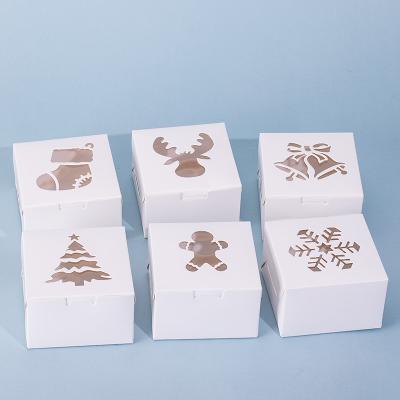 China Creative Recycled Materials Christmas Card Box Candy White Cardboard Gift Box Christmas Gift Box for sale