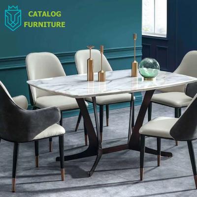 China Simple design modern dining room furniture marble table surface nordic dining table for sale