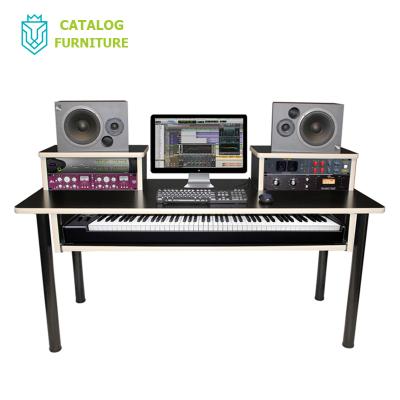 China Customized High Quality Wooden Keyboard Stand Most Popular Studio Furniture Audio Recording Desk for sale