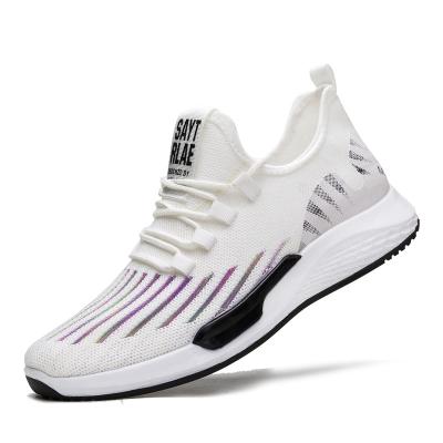 China Anti-Slip Cheap Lightweight Soles Stretch Fly Weaving Customized Women Sneakers Soft Comfortable Sports Shoes for sale