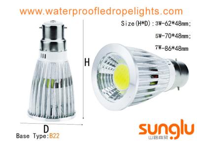 China 7W Dimmable LED pone de relieve el material de aluminio del cuerpo de GU10 B22 para el centro comercial en venta