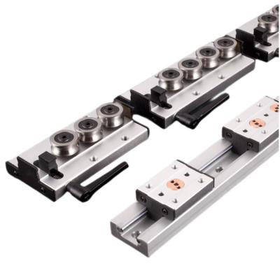 China Hotels Silver black 47mm width profile SGR20N SGB20N 3 4 5 wheels built in double axis tracker roller slide aluminum linear guide for sale