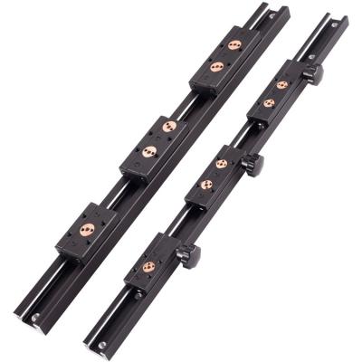 China Hotels SGR15 Width 46mm Built In Double 6mm 3 Axle Linear Guide Rail 4 5 Wheel Tracker Roller Slide Aluminum Profile for sale