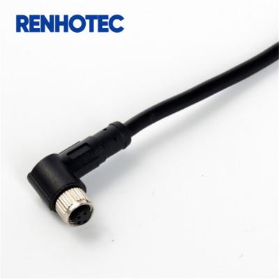 China Front Mount M5 M5 3 Pin Female Right Angle M5 M8 M12 5pin DC Cable / Rear Mount 2 Connector for sale