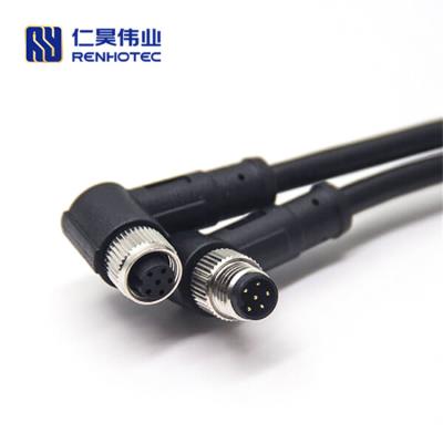 China Welding Type M8 Waterproof Connector Cable Cables 6pin Female And Male for sale