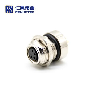 China Waterproof Front Mount Panel Mount / Rear Mount Socket M8 Connector for sale