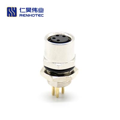 China Front Mount / Rear Mount M8 Female Connector 4 Pin A Code 4 Pin Panel Mount for sale