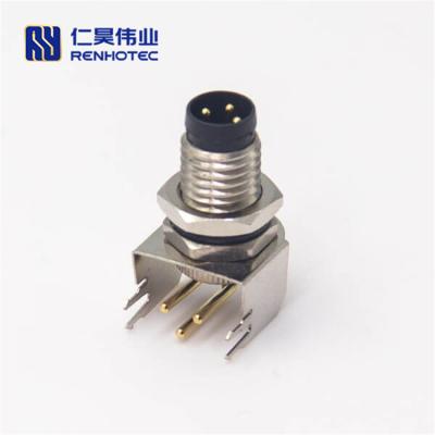 China Front Mount / Rear M8 Mount Right Angle 3 Pin Single Waterproof Battery Ds 18b20 Connector for sale