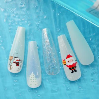 China Perfect Size Fitting& Comfortable To Wear In The Common Collocation Free Fake Nails Wholesale Custom Logo Long Press On Nails Christmas Style Various Colors For Women for sale