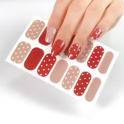 China Easy To Apply Nail Strips Nail Stickers Rose DIY Flower Style Adhesive Nail Wraps Custom Private Label Packaging for sale