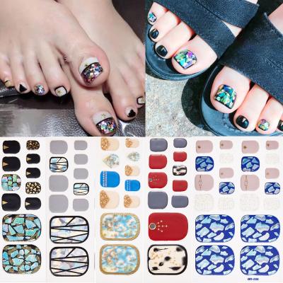 China Easy to Apply Self-Adhesive Pedicure Nail Polish Toe Nail Wraps Solid Color Nail Art Stickers for sale