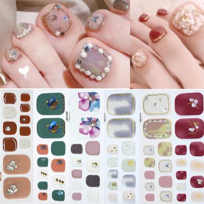 China Easy To Apply Pink Nail Strips Nail Self Adhesive Nail Art Wraps For Toenails Stickers DIY for sale