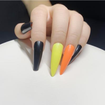 China Perfect Size Fitting& Comfortable to use Korea high quality ABS material 100pcs press on nail tips coffin shape favorable price for sale