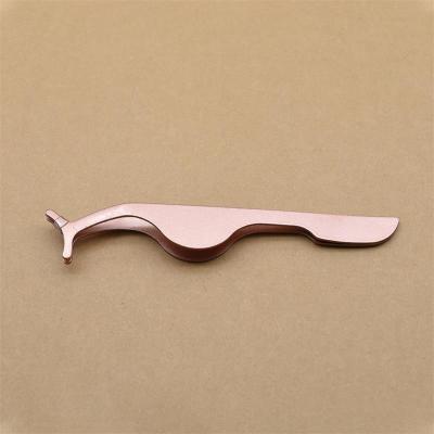 China Stainless Steel Comfortable High Quality Custom Handle False Eyelash Applicator&Tweezers Rose Gold Color Private Label for sale