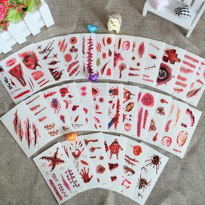 China Temporary Vivid Temporary Tattoo Sticker Scary Scar For Halloween for sale