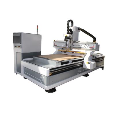 China Hotels Door Making Panel Furniture Making CNC ATC Woodworking Center 1325/1530 9 KW 12 Linear CNC ATC Tools for sale