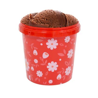 China IML heatable eco friendly disposable recyclable packaging custom logo printed plastic ice cream box bucket for ice cream for sale