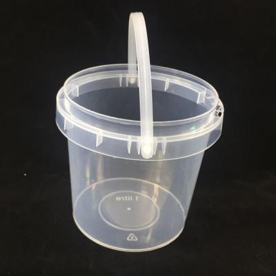 China Anti-theft transparent plastic clear bucket with handle for flowers for sale