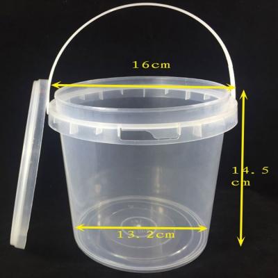 China Food Grade Anti - Theft Recycled Clear Plastic Bucket With Lid for sale