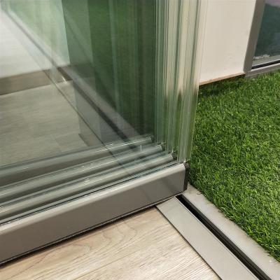 China Good waterproof seal with transparent special frame lock frameless folding glass door for sale