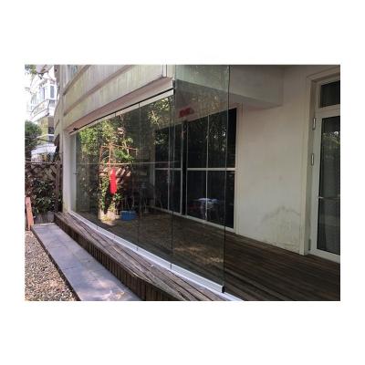 China Foldable Waterproof Suitable Outdoor Interior With Side Lock Frameless Sliding Glass Door for sale