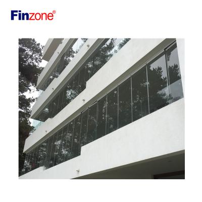 China Accordion Folding Balcony Window Frameless Glazing System for sale