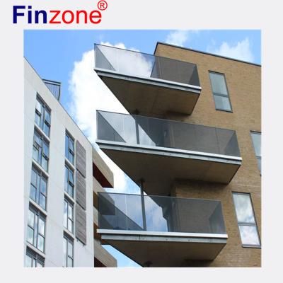 China Modern Decorative Aluminum Balcony Deck Porch Balcony Fencing Glass Railing for sale