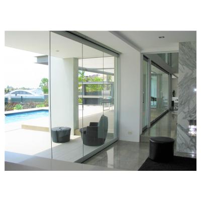 China Waterproof easy using frameless stacking folding glass door for sale