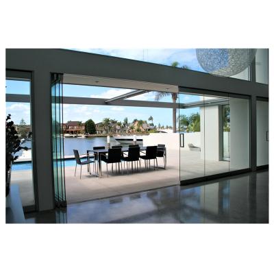 China Waterproof Interior Glass Partition As Frameless Stacking Glass Door for sale