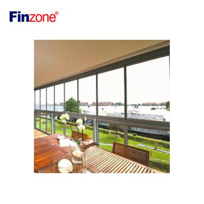 China Panoramic beautiful waterproof with double glass door high quality folding glass door for sale