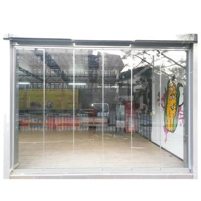 China Best waterproof sliding curtain frameless glass door with high quality used as balcony glazing system for sale