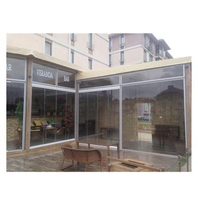 China Design Waterproof Classic Folding Sliding With Good Quality Terrace Curtain Glazing Glass Door for sale