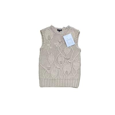 China 2021 European Famous Designer Luxury Brand Runway Fashion Women's Sweaters High Elastic Women's Casual Embossed Vest Tops 2021 for sale