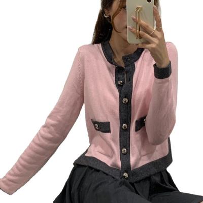 China Anti-pilling women fashion Autumn Luxury Brand Soft Knitted 2021 striped cardigan sweaters O-neck casual slim women's clothing long sleeve for sale