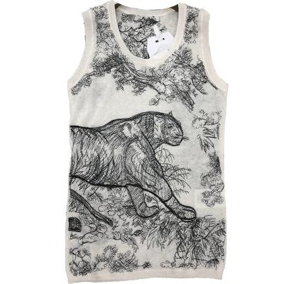 China Tops 2021 European Famous Design Luxury High Elastic Women's Clothing Cartoon Animal Vest Fashion QUICK DRY Women's Sweaters Runway Brand for sale