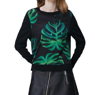 China 2020 Autumn New Fashion Breathable Floral Black Long Sleeve Knitwear Tops Elegant Women's 100% Silk Printing Pullovers for sale