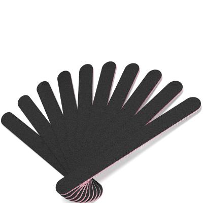 China Professional Personal Care Nail File Double Sided 100/180 Grit Nail Files Emery Board Black Manicure Pedicure Tool And Nail Damping Files for sale