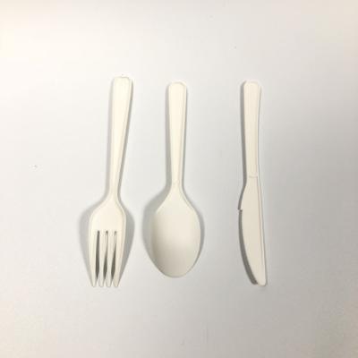 China Disposable High Quality China Made Eco Friendly Disposable PLA Cutlery Single Use FORK KNIFE SPOON for sale