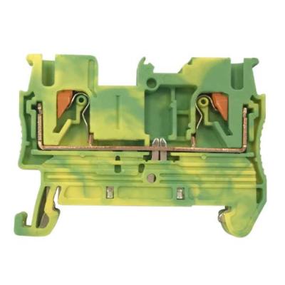 China PA66 PT 2.5 Din Rail Recess Connector Feed Through Spring Terminal Blocks for sale